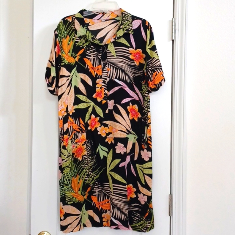 Short Sleeve Hawaiian Shirt Dress!